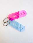 Colour Acrylic Bag Tag - Oblong - Blue