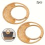 2pcs Circle Purse Shoulder Strap Purse Woven Purse Handles For Purses Woven Tote Handles Replacement Purse Strap Handles For Handbag DIY Handbag Accessories Bamboo