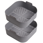 2-PACK Square Silicone Air Fryer Liner - Reusable Air Fryer Basket
