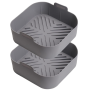 2-PACK Square Silicone Air Fryer Liner - Reusable Air Fryer Basket