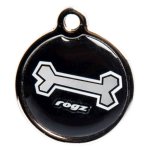 Rogz Id Tagz Large 31mm Metal Tag - Black Bone