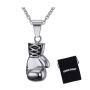 Boxing Glove Necklace Shining Silver & Bellabear Pouch