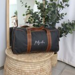 Travel Bag Hospital Bag Duffel Bag Plain Black With Name In White