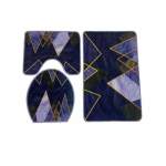 Smte New Look 3 Piece Fancy 3D Bathroom Mats Set With Keychain