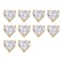 10 Pack - Heart-cut Crystal Nail Art Charms