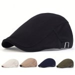 Men's Classic Flat Cap: Relaxed Outdoor Hat For Fall winter Seasons - Suitable For Travel Beach Parties And More