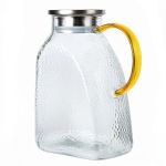 Glass Pitcher With Lid Spout Heat-resistant Glass Water Jug Hot Cold Drinks