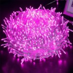 100M Pink 9V Fairy Light On White Cable With 8 Modes – ZYF-D205