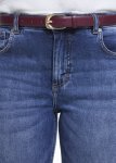 Curved Buckle Faux Leather Belt