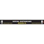 Tork Craft Covid 19 - 800MM X 80MM Social Distancing Strips - Black Behind Line