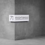 House Number Corner D04 - 350H X 600D X 2000W Matt White Warm White