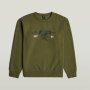 G-star Raw G-star Mens Olive Running Dog Back Sweatshirt - Olive / 2XL