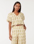 Aubree Linen Bubble Hem Top - 16 Remy Tile Co-ord