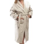 Club Classique Velour Bathrobes - Various Sizes - White Stone Or Black - 2XL Stone