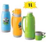 Vacuum-flask 1.0L 2XCUP Plastic Body Marketplace Brits Bros