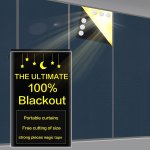 1PC Portable Blackout Curtains Blinds For Windows Self-adhesive Blackout Shades For Windows Window Cover For Bedroom Living Room