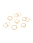 Goldair Gold Signet Ribbed & Twisted Rings 10-PACK - M l