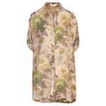 Vintage Rose Print Long Shirt - Lime XL