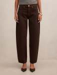 Emma Mid-rise Barrel Jeans - 16 Chocolate