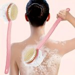 2-IN-1 Soft Bristle Bath Brush With Long Handle - Multi-color Fragrance-free No Batteries Required - Ideal For Exfoliating & Bac
