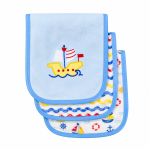 Boys 3 Piece Burpers In Blue Multi - Blue Onesize