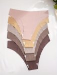 5PCS Solid Seamless Briefs Simple Comfy Breathable Stretchy Intimates Panties Women's Lingerie & Underwear