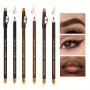 3-COLOR Long-lasting Makeup Pencils Set - Eyebrow Eyeliner Lip Liner In Black Dark Brown Light Brown With Built-in Sharpener Waterproof Test