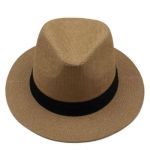 Panama Summer Sun Straw Hat For Men Women-brown