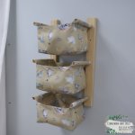 Modern Nappy Or Toy Stacker With Wooden Frame Plane Air Balloon And Star