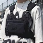 Sports Street Style Men's Vest Bag Portable Chest Bag With Large Front Pocket Lightweight Fitness Bag For Gym & Going Out