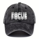 1PC Focus Embroidered Washed Cotton Baseball Cap Adjustable Unisex Classic Style Sports Duckbill Hat For Men And Women