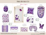 Cot Duvet Bedding Purple Butterfly Set