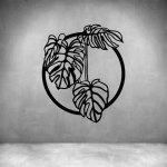 Monstera Plant Leaves - Grey L 1000 X H 840 Mm