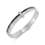 Inara Cz Bangle Stainless Steel Clip Open Bangle Size Length: 17CM