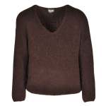 Fluffy V-neck Top - Chocolate Free