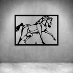Stallion In Frame - Grey L 1000 X H 700MM