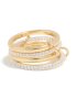 Mixed Metal Plated Cubic Zirconia Pav Linked Ring Set - M/l
