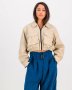 Ladies Pu Cropped Shacket Latte - L / White / Women