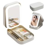 Adkbo Travel Makeup Bag With LED Mirror LED Makeup Bag Travel Makeup Case With LED Mirror Portable Makeup Box With Mirror And Li