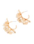 Goldair Gold Pearl 3D Flower Hoop Earrings