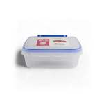 Wilko 700ML Clip Lock Square Container Clear & Blue