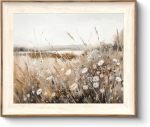 Astrdecor Framed Vintage Wall Art Home Decor Farmhouse Decor Wall Art Autumn Country Wildflower Field Nature Canvas Art Wall Dec
