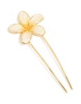 Goldair Gold Enamel Ombre Frangipani Flower Hair Pin
