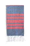 Turkish Bath Beach Towel - Herringbone 100X180CM - Navy And Red