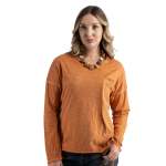 Overdyed Raw-edge Top - Burnt Orange L xl