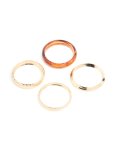 Goldair Gold Textured & Brown Resin Bangles 4-PACK