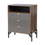 Modern 3 Drawer Chest White + Walnut