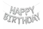 Party Happy Birthday Foil Balloon Banner 425MM Silver