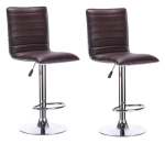 Smte Chrome Base Pu Leather Bar Stools Brown With Keychain
