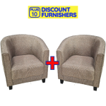 2X Lilly Tub Chairs In Fabric